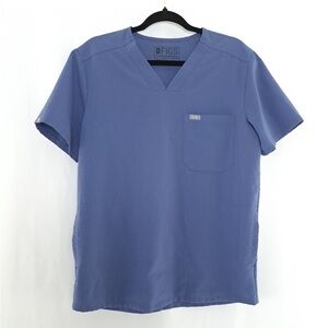 Figs Technical Collection Mens XL Big Sky Chisec Blue 2 Pocket Medical Scrub Top